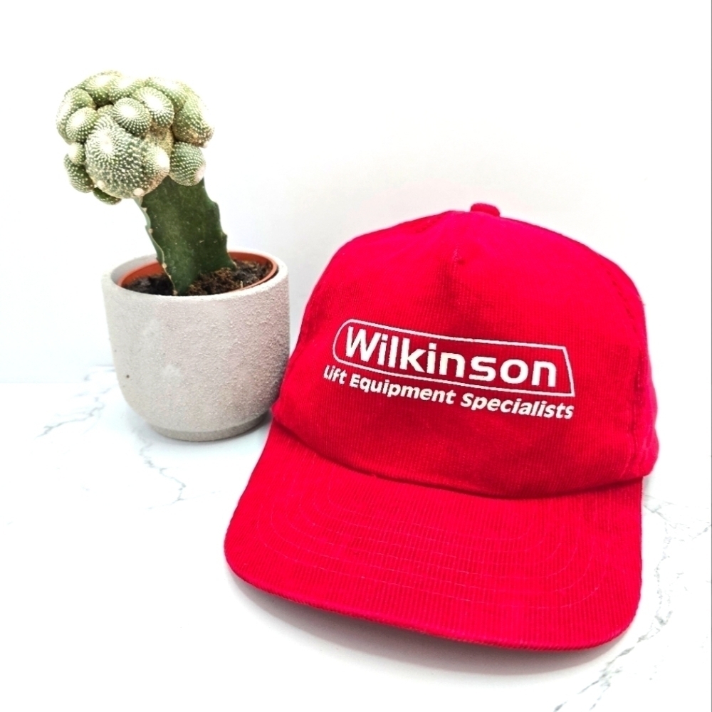 vintage 90s | red corduroy workwear snapback baseball hat | unisex